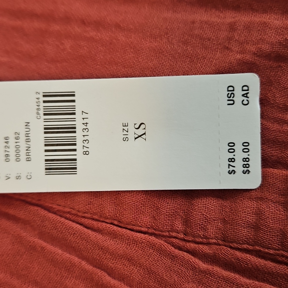 Anthropologie Rust Orange Gauze Swim Coverup Dress - Picture 6 of 8